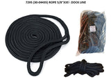 Dock Line 5/8" x 35' Black Double Braided #7295